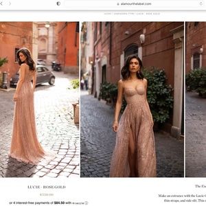 Beautiful Rose Gold Lucie Gown-perfect for NYE, wedding or prom- Never Worn!